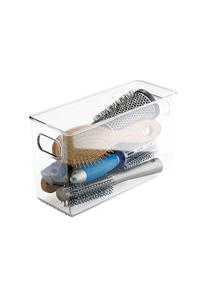 Linus Storage/Organiser Box With Handles, Made Of Plastic, Clear, Large