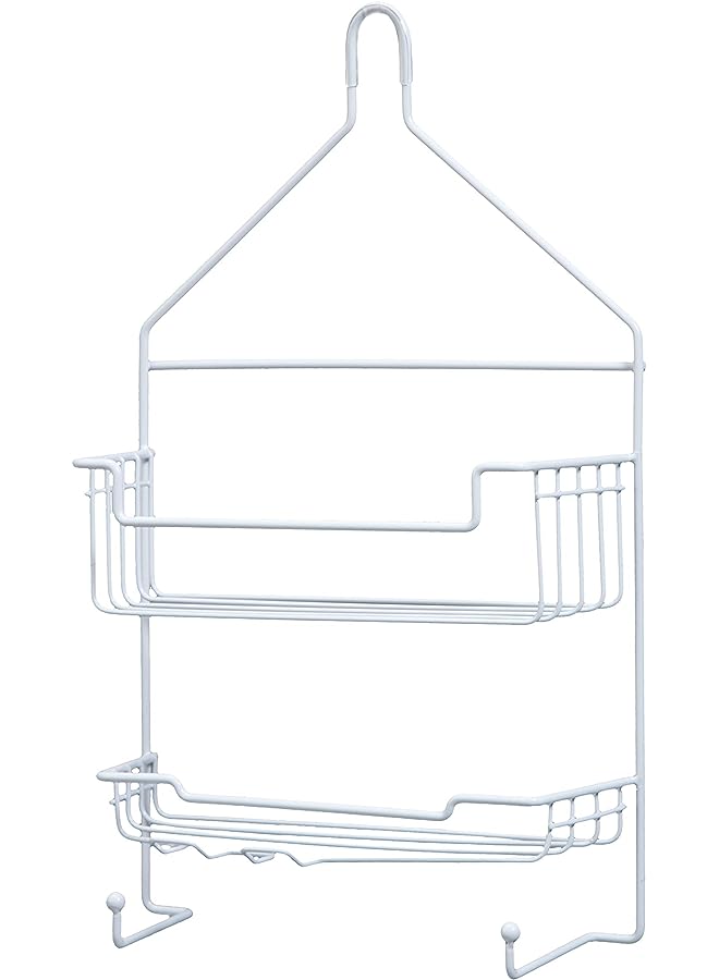 2-Shelf Hanging Shower Caddy, White