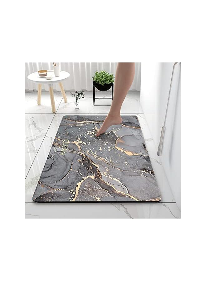 Bathroom Mat, Super Absorbent Floor Mat, Bath Mat Rug, Quick-Drying Bathroom Carpets,Rubber Non-Slip Bottom, Easy to Clean[40X60CM] (Light Grey)