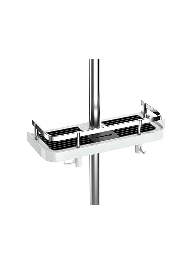 Shower Shelf, Square Bathroom Shower Storage No Drilling Shower Caddy Hanging Shower Holder for Shampoo Shower Tidy Hanging with Buckle and Shower Head Hook Suit 19mm-25mm Shower Rail