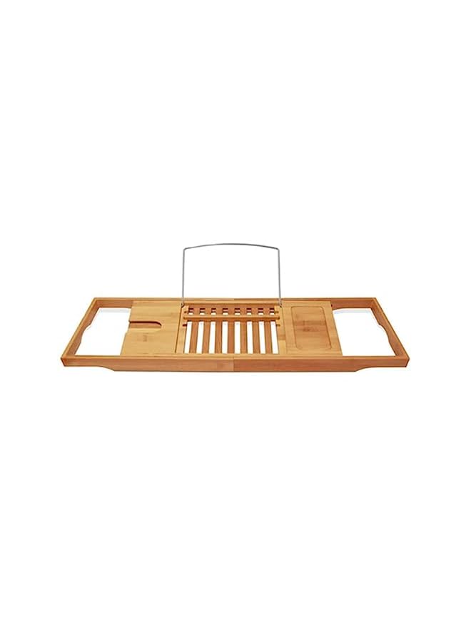 Touch Bathtub Tray Bamboo Bathtub Stand Holder Adjustable Bath Tray With Extendable Luxury Book Rest, Device Tablet, Kindle, Ipad, Smart Phone Tray For A Home Spa Experience, Yellow