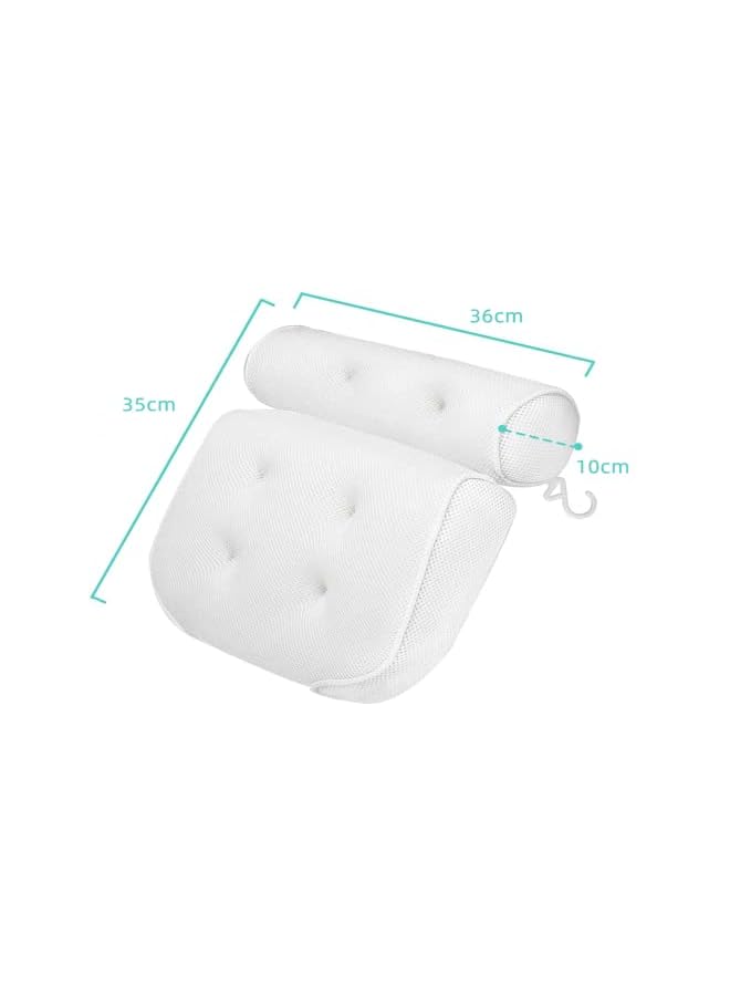 Bath Pillow Bathtub Anti-Slip Headrest for Head, Neck and Shoulder Support, Bath Pillow Fits All Bathtub, Hot Tub and Home Spa