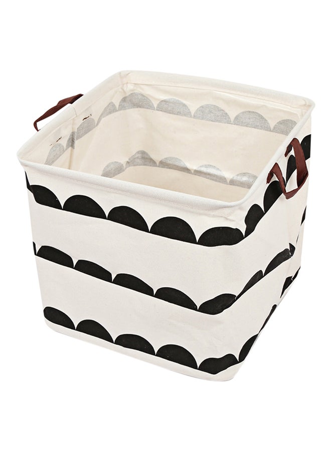 Foldable Laundry Hamper White/Black 33 x 33 x 33cm