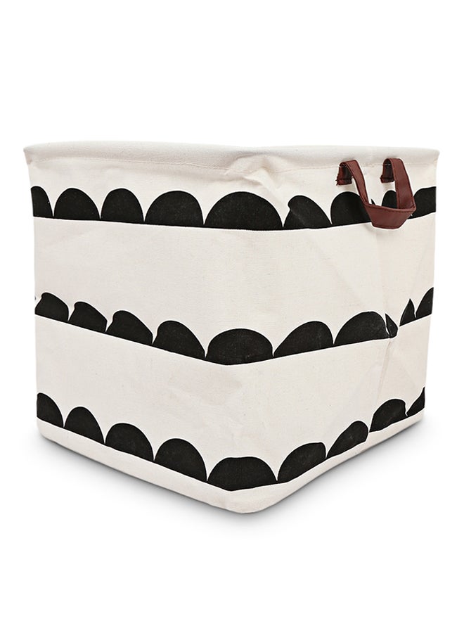 Foldable Laundry Hamper White/Black 33 x 33 x 33cm