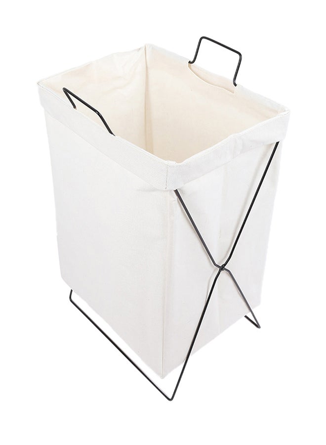 Foldable Laundry Hamper White 35 x 28 x 55centimeter