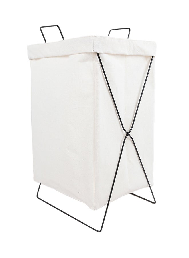 Foldable Laundry Hamper White 35 x 28 x 55centimeter