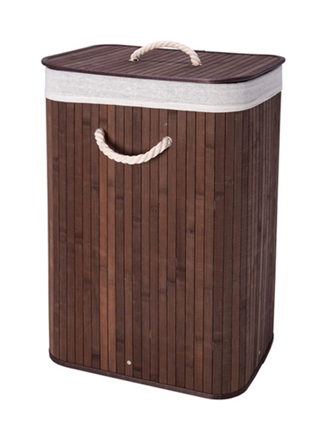 Rectangular Foldable Bamboo Hamper With Lid Brown 40x30x60centimeter