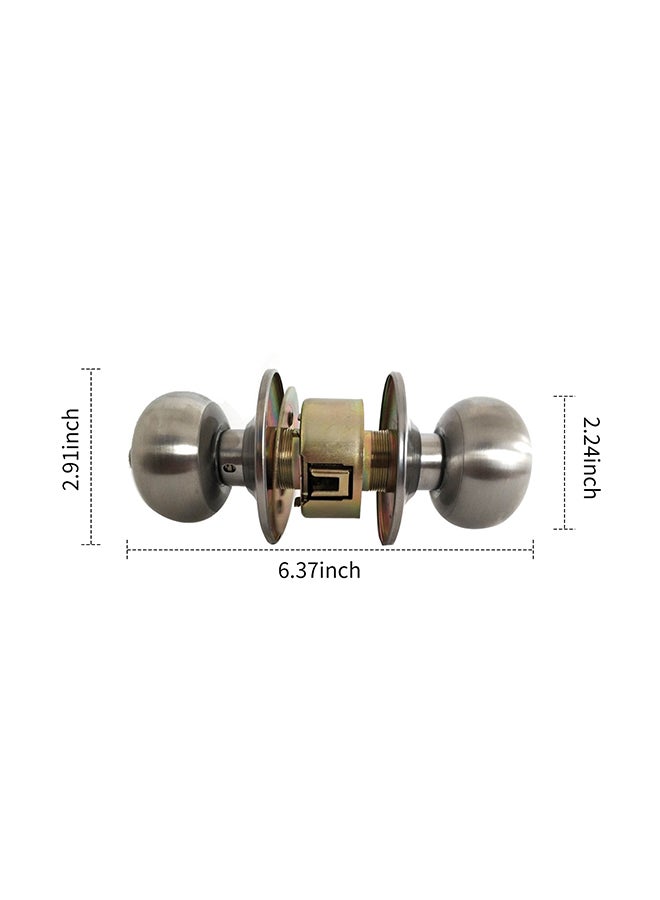 Keyless Round Ball Style Knob Set Silver 19.50x7.60x7.60cm