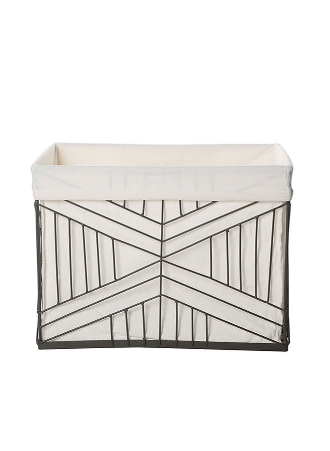 Spruce Metal Hamper With Liner, Black & White - 16 cm