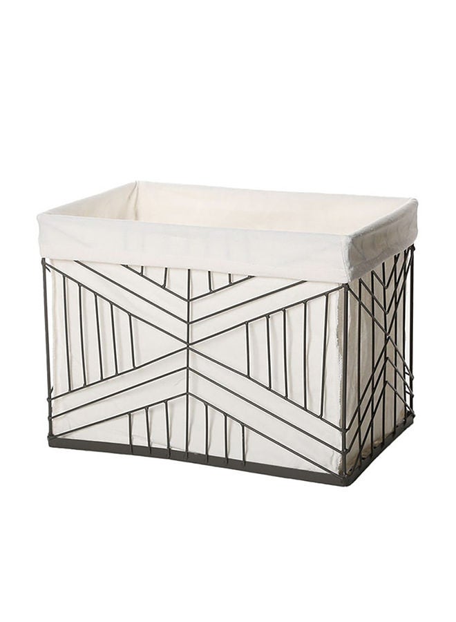 Spruce Metal Hamper With Liner, Black & White - 16 cm