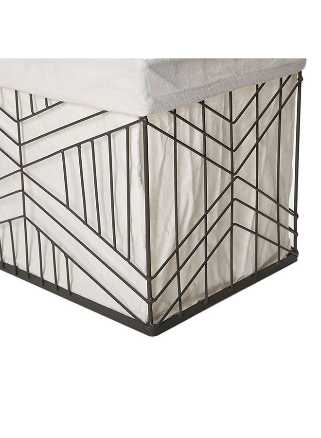 Spruce Metal Hamper With Liner, Black & White - 16 cm