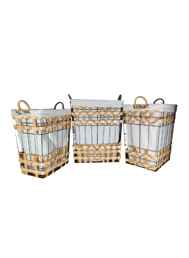 Set of 3 Square Hamper Basket