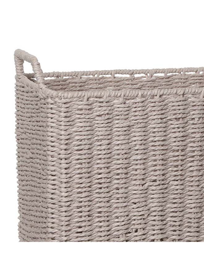 Slim Rectangular Handmade Large Hamper Beige