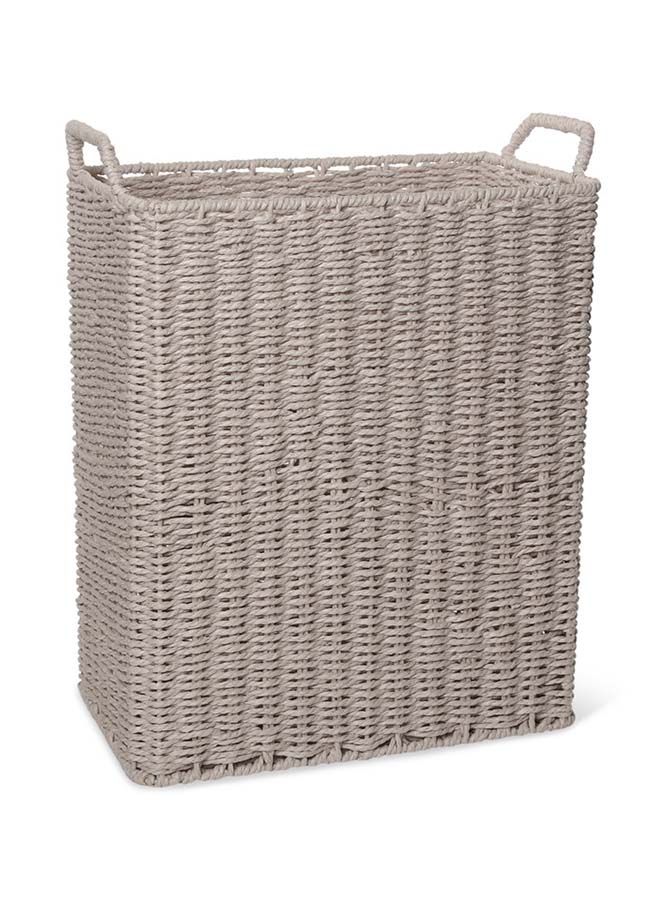 Slim Rectangular Handmade Large Hamper Beige