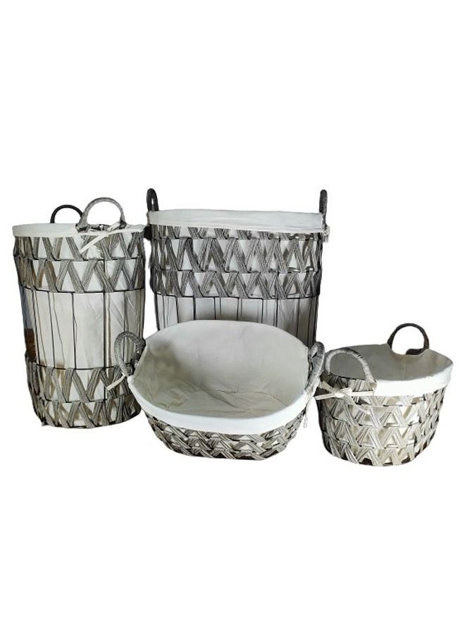 Set of 4 Open Weave Hamper Basket