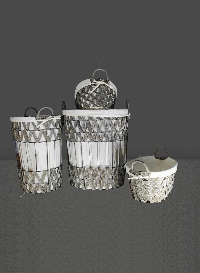 Set of 4 Open Weave Hamper Basket