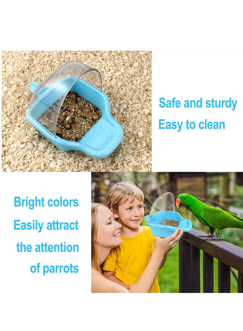 Hanging Bird Bath Box, Large-Capacity Parrot Feeder, Bird Bath for Cage, Birdbath Toy, Water Shower Food Feeder Holder Tray Bird Bath Cage Accessory for Small Birds Parrots Cockatiel Budgies