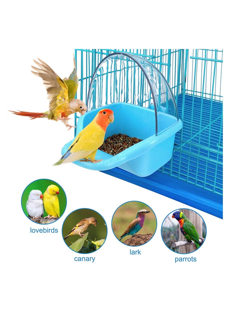 Hanging Bird Bath Box, Large-Capacity Parrot Feeder, Bird Bath for Cage, Birdbath Toy, Water Shower Food Feeder Holder Tray Bird Bath Cage Accessory for Small Birds Parrots Cockatiel Budgies