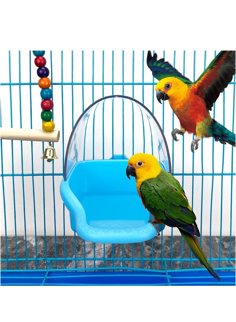 Hanging Bird Bath Box, Large-Capacity Parrot Feeder, Bird Bath for Cage, Birdbath Toy, Water Shower Food Feeder Holder Tray Bird Bath Cage Accessory for Small Birds Parrots Cockatiel Budgies