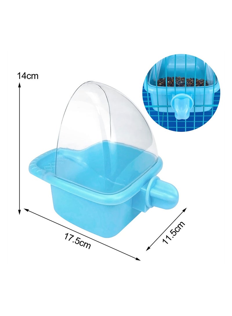 Hanging Bird Bath Box, Large-Capacity Parrot Feeder, Bird Bath for Cage, Birdbath Toy, Water Shower Food Feeder Holder Tray Bird Bath Cage Accessory for Small Birds Parrots Cockatiel Budgies