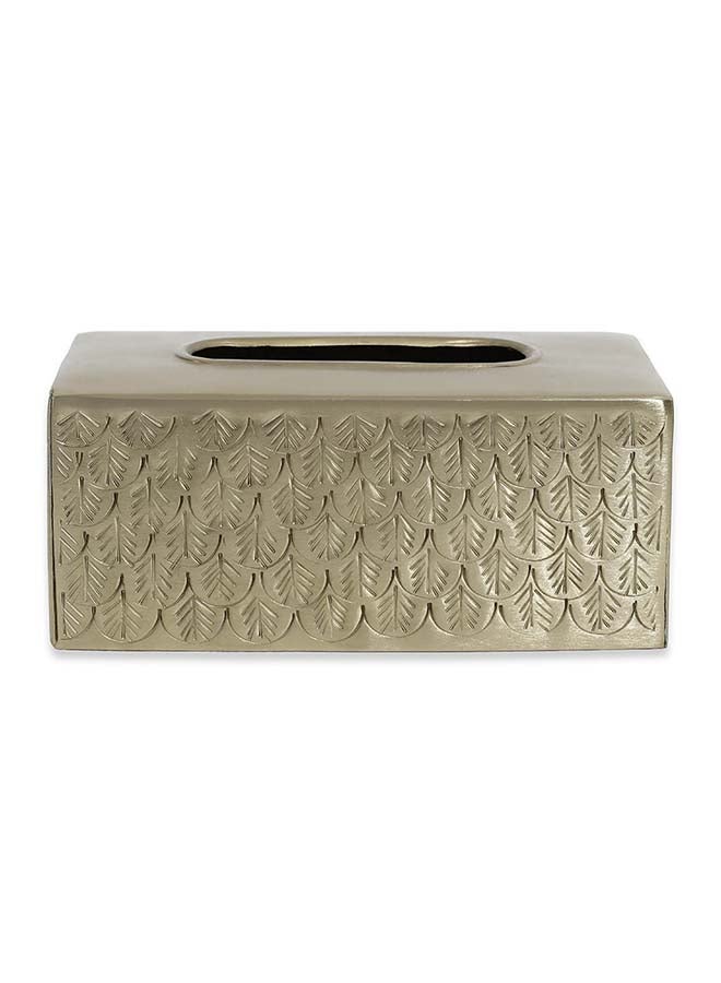 Deco Tissue Box Cover, Gold - 25x10 cm