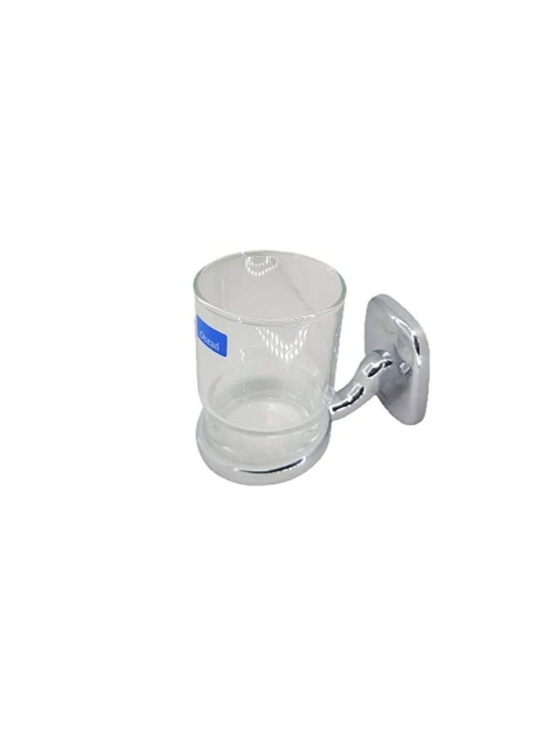 Dot-x Wall Mounted Chrome Finish Tumbler Holder with Glass for Bathroom