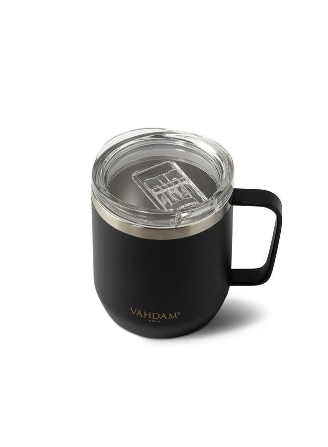 Insulated Coffee Mug Drift 300Ml Flask ; Hot & Cold Travel Mug For Tea & Coffee ; Coffee Mug With Lid ; Fda Approved Double Wall Tumbler 18 8 Stainless Steel Sipper Black