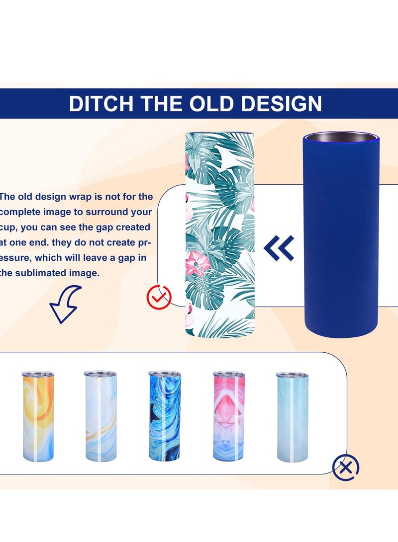 2 PCS Silicone Insulated Cup Cover, Non Slip Insulated Cup Cover, Reusable Silicone Sublimation Sleeve Mug, Suitable for Sublimation Tumblers (Blue)