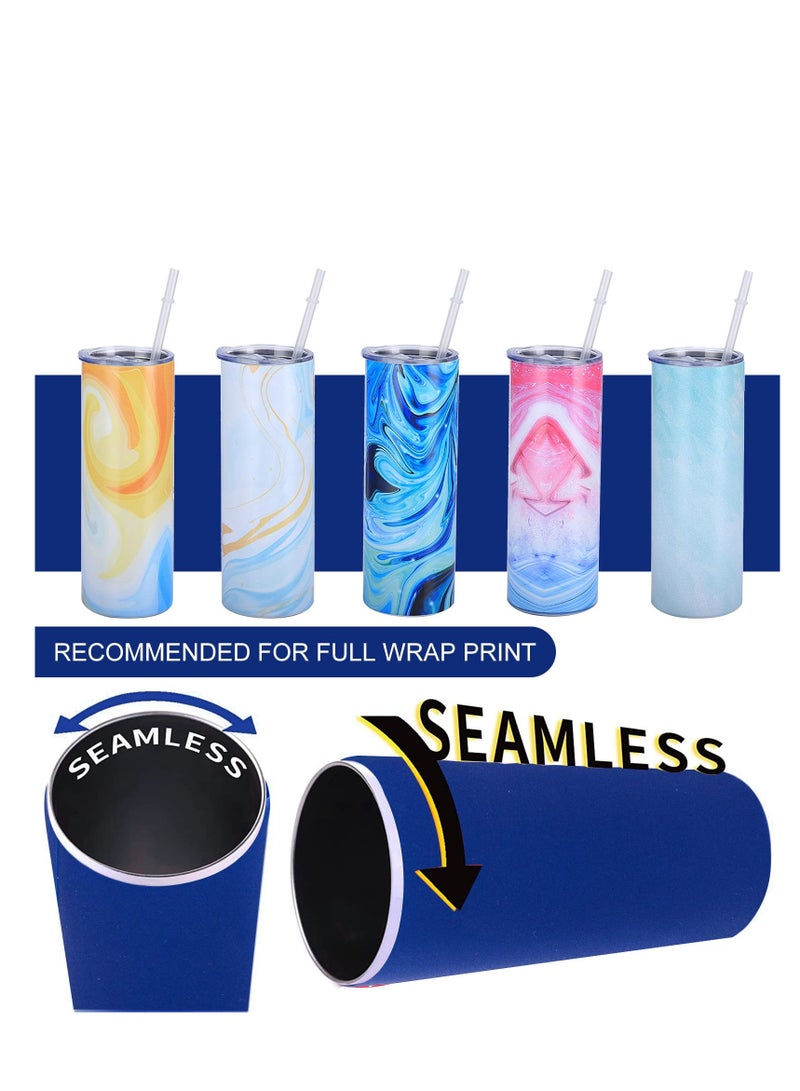 2 PCS Silicone Insulated Cup Cover, Non Slip Insulated Cup Cover, Reusable Silicone Sublimation Sleeve Mug, Suitable for Sublimation Tumblers (Blue)