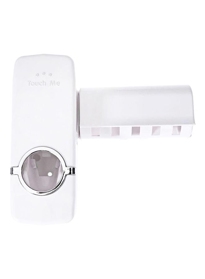 Automatic Toothpaste Dispenser And Toothbrush Holder White