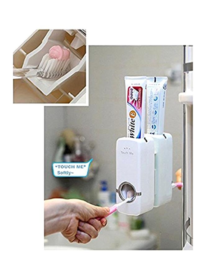 Automatic Toothpaste Dispenser And Toothbrush Holder White