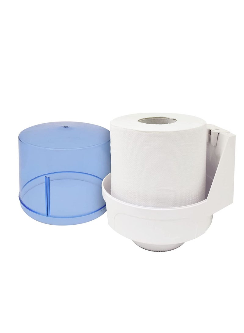 Maxi Roll Tissue Paper Dispenser With 6PC Maxi Rolls Wall Mounted Center Blue