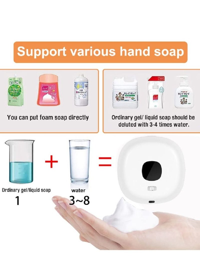 Automatic Soap Dispenser Wall Mounted Foaming Soap Dispenser with Clock Temp and Humidity Dispenser for Bathroom