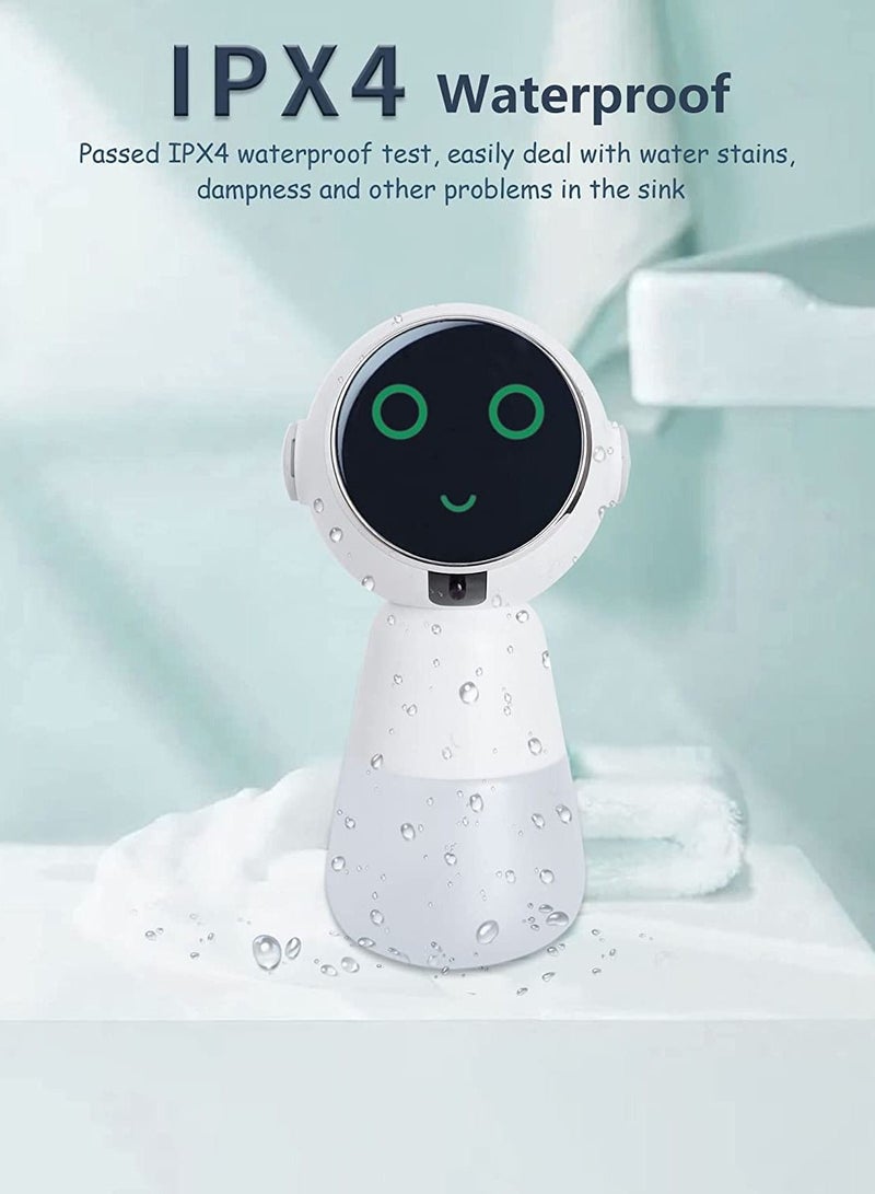 Automatic Foaming Soap Dispenser, Cute Automatic Soap Dispenser Touchless Automatic Soap Dispenser Touchless for Kids Electric Foam Soap Dispenser with 3 Levels Adjustable Volume 320ml White