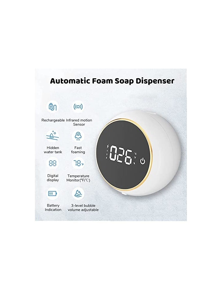 Automatic Soap Dispenser Foaming Hand Free Soap Dispenser Wall Mount Foam Soap Dispenser Touchless Soap Dispenser Smart Electric Wall Auto Soap Dispenser for Bathroom, Kitchen