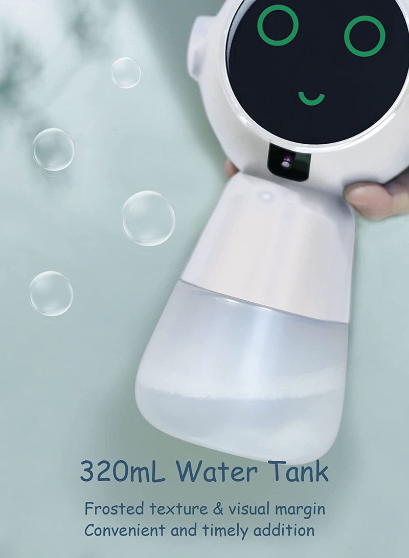 Automatic Foaming Soap Dispenser Cute Automatic Soap Dispenser Touchless Automatic Soap Dispenser Touchless for Kids Electric Foam Soap Dispenser with 3 Levels Adjustable Volume 320ml White