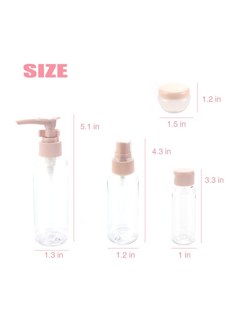 Travel Bottles for Toiletries 11 PCS, Plastic Size Refillable Containers Liquid Shampoo, Lotion, Cream, Dispenser Accessories Kit, Leak Proof