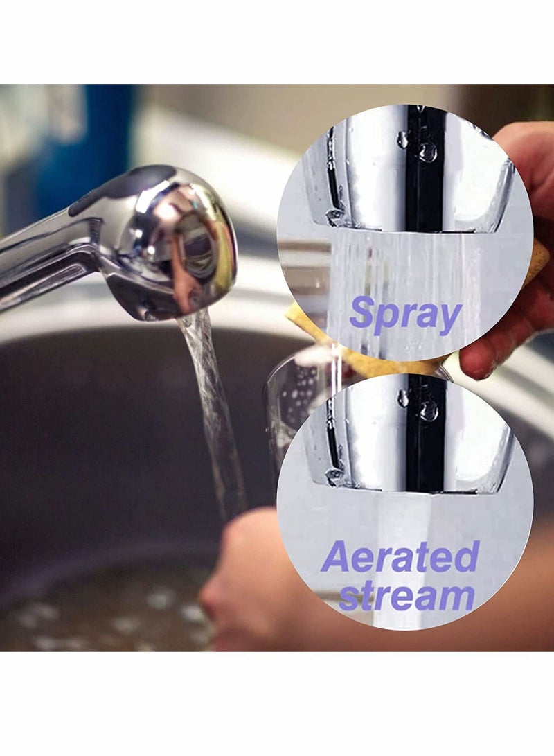 Pull Out Spray Head, Bathroom Kitchen Sink Pull-Down Faucet Universal Replacemen Part, 2 Function Kitchen Sink Faucet Sprayer Head, for Bathroom Kitchen Polished Nickel (Brushed Nickel)