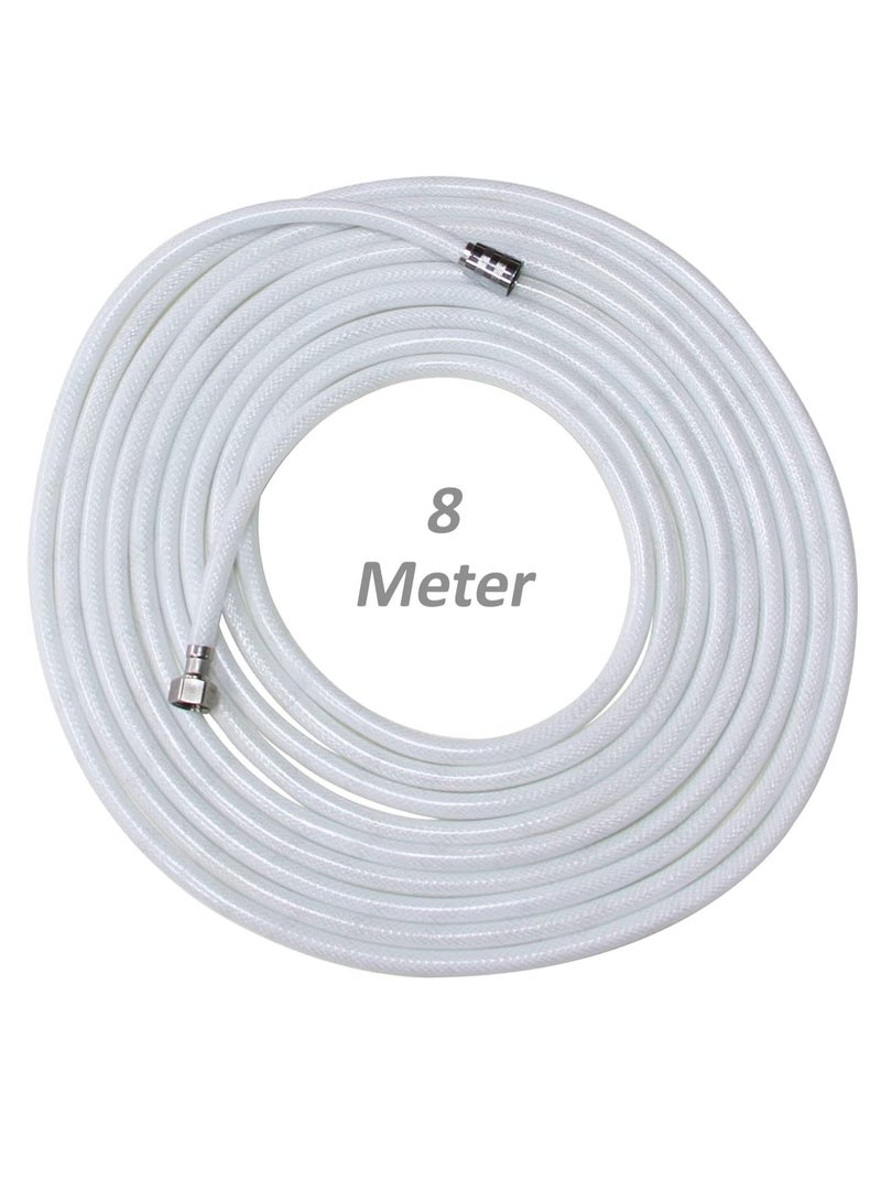 Shattaf Shower Hose Pipe with Metal connector, High Pressure Anti-twist PVC Explosion-Proof Encryption Bidet Hose (8 Meter)