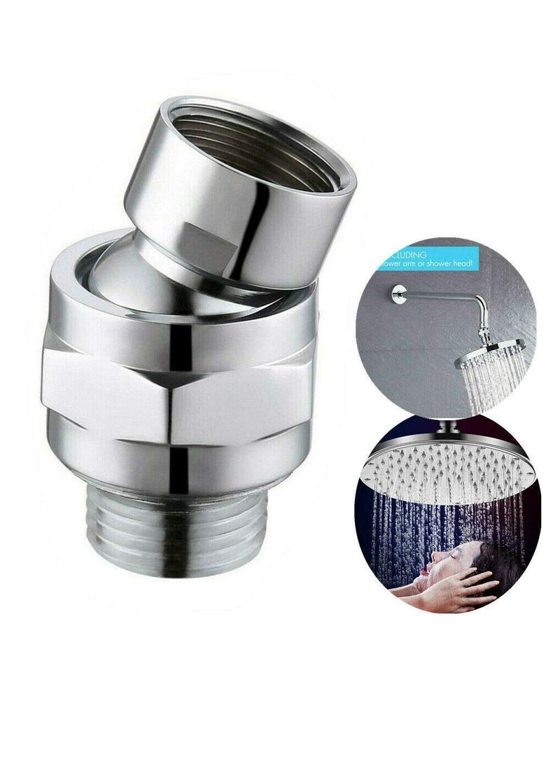 Shower Head Swivel Ball Adapter, Brass Chrome Ball Joint Shower Arm Head Angle Adjustable Swivel, Bathroom Shower Accessories, Shower Head Adapter