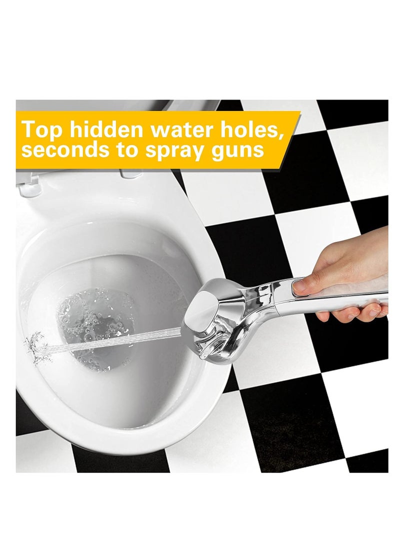 Shower Head Universal High Pressure Heads Stainless Steel Chrome Finish Bath Showerhead with 4 Spray Modes, Double Boost Water Saving Handheld 1.5m Hose Silver