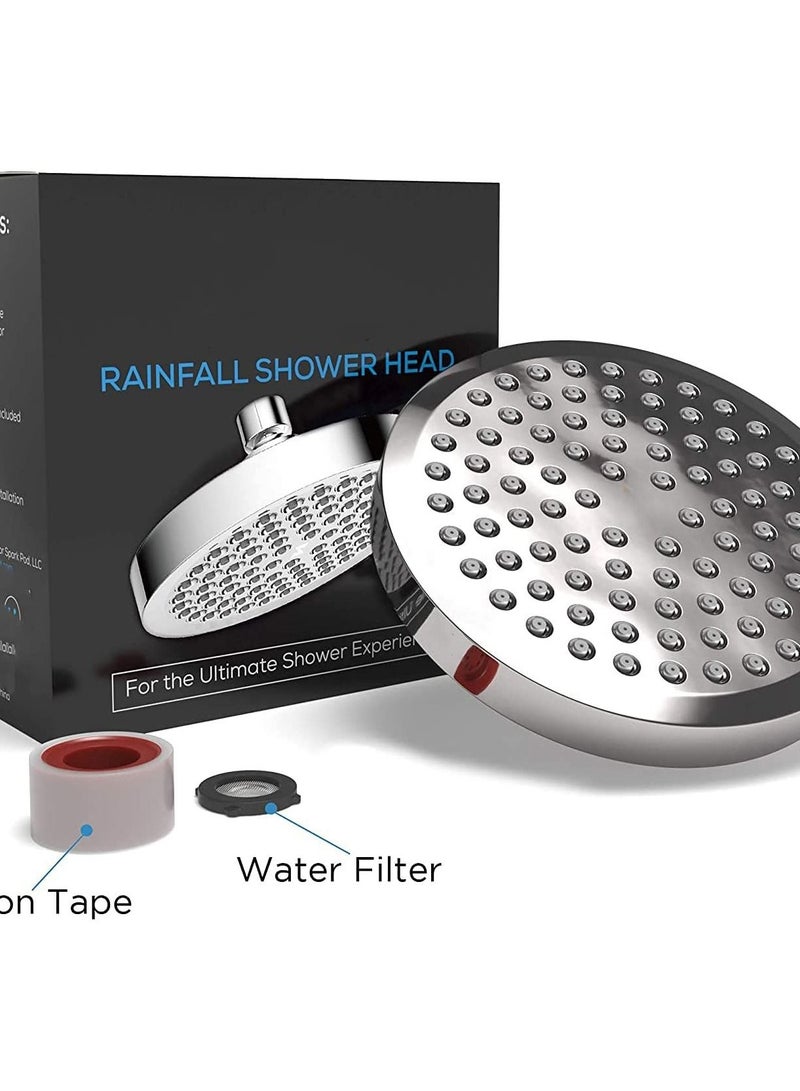 Shower Head, High Pressure Rain, Luxury Modern Chrome Look, Easy Tool Free Installation, The Perfect Adjustable Replacement For Your Bathroom Heads, Unstimulate Experience