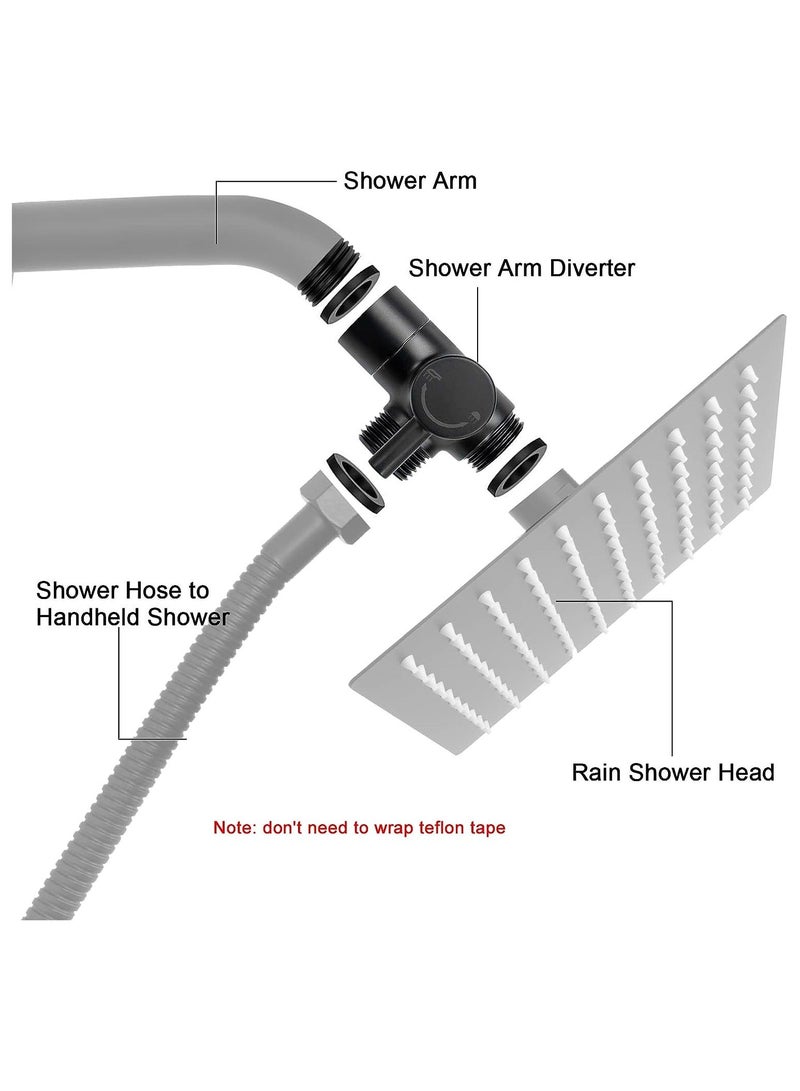 Shower Arm Diverter Valve 3 Way Solid Brass Universal G1/2