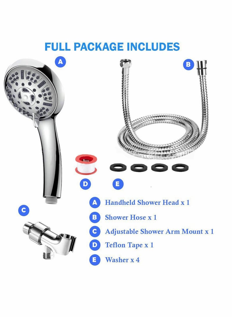 Shower Head High Pressure with Handheld 9 Spray Modes Settings Detachable Stretchable 59