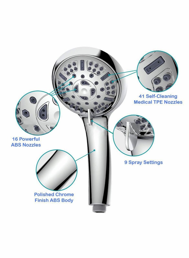 Shower Head High Pressure with Handheld 9 Spray Modes Settings Detachable Stretchable 59