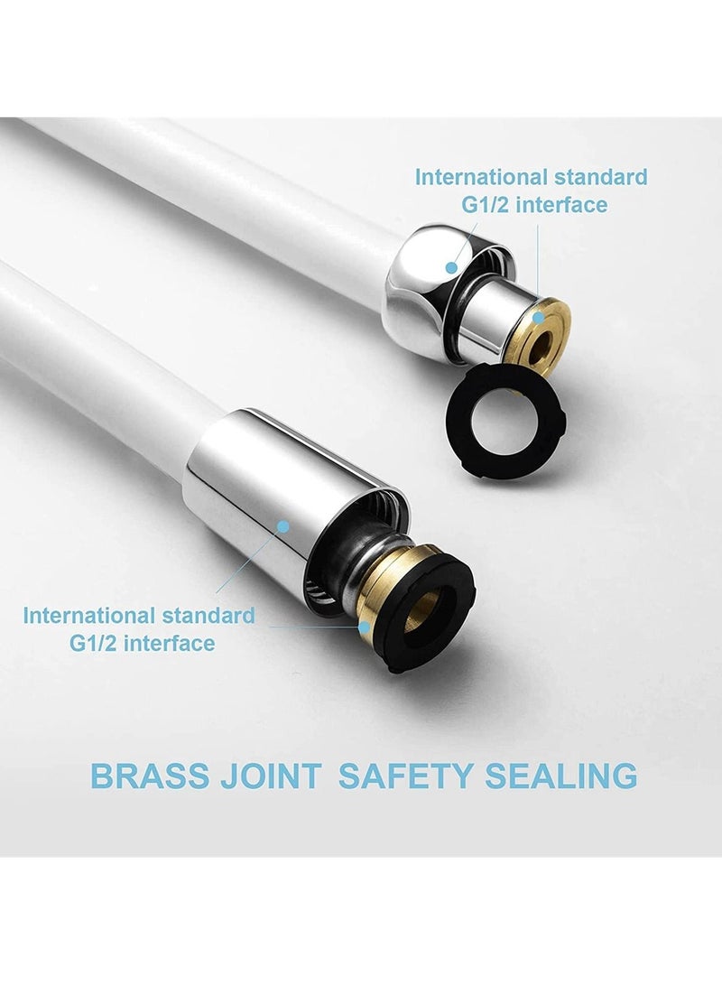 Chrome Shower Hose Replacement, Universal G1 2 PVC for Anti Kink, Explosion, and Leakproof Bath Taps, 1.5m