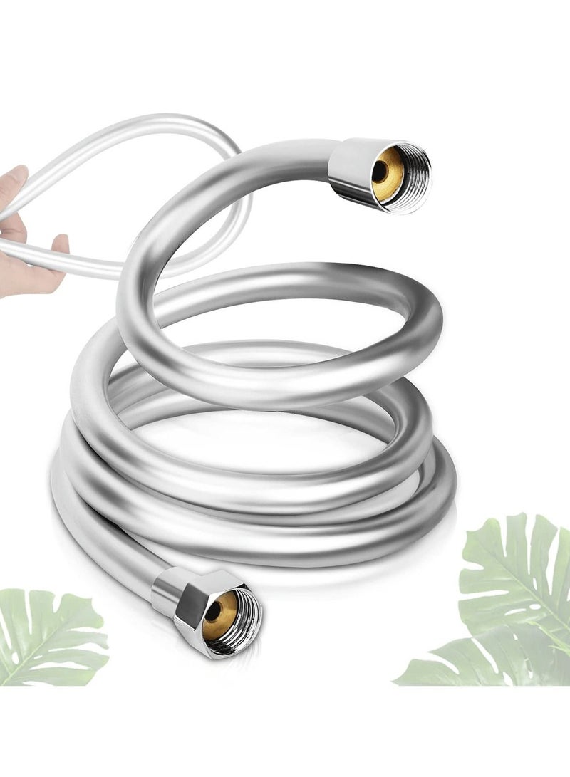 Chrome Shower Hose Replacement, Universal G1 2 PVC for Anti Kink, Explosion, and Leakproof Bath Taps, 1.5m
