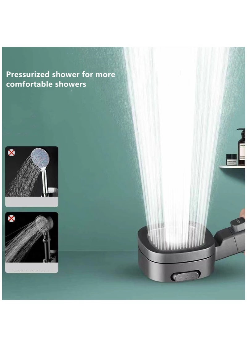 1-Set Bathroom Shower Head Set With Hose And Holder ABS Black 25x8.5 Centimeter