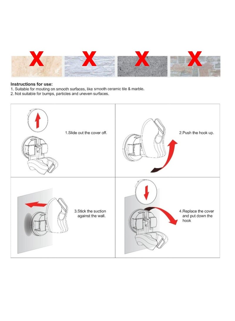 Suction Cup Shower Head Holder Wall Mount, Different Positions Handheld relocatable and Adjustable, for People with Handicap or Short Stature