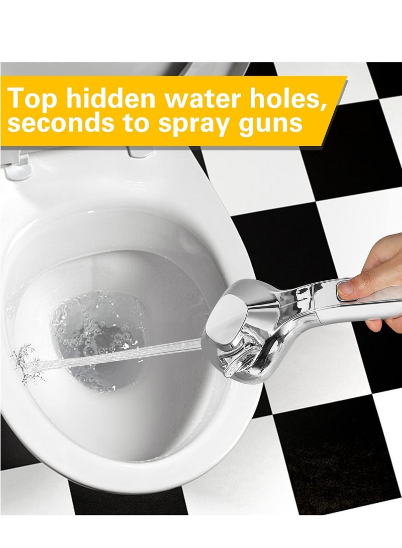 Shower Head, Universal High Pressure Heads, Stainless Steel Chrome Finish Bath Showerhead with 4 Spray Modes, Double Boost Water Saving Handheld 1.5m Hose Silver